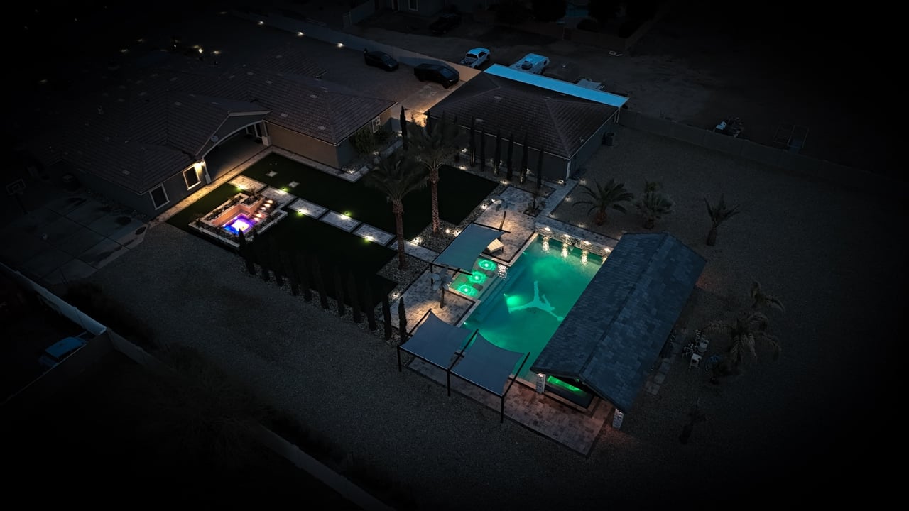 AE Outdoor Living custom pool & raised spa project in New River, Arizona