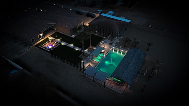 New River Resort Backyard — Custom Pool & Raised Spa in New River, Arizona