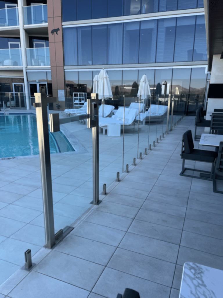 Completed AE Outdoor Living project at Caesars Republic Scottsdale — Rooftop Pool Glass Fence in Scottsdale, AZ (image 3)