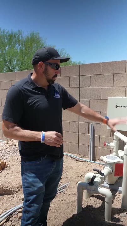 Pentair equipment pad — VS pump, cartridge filter, in-floor cleaning, automation