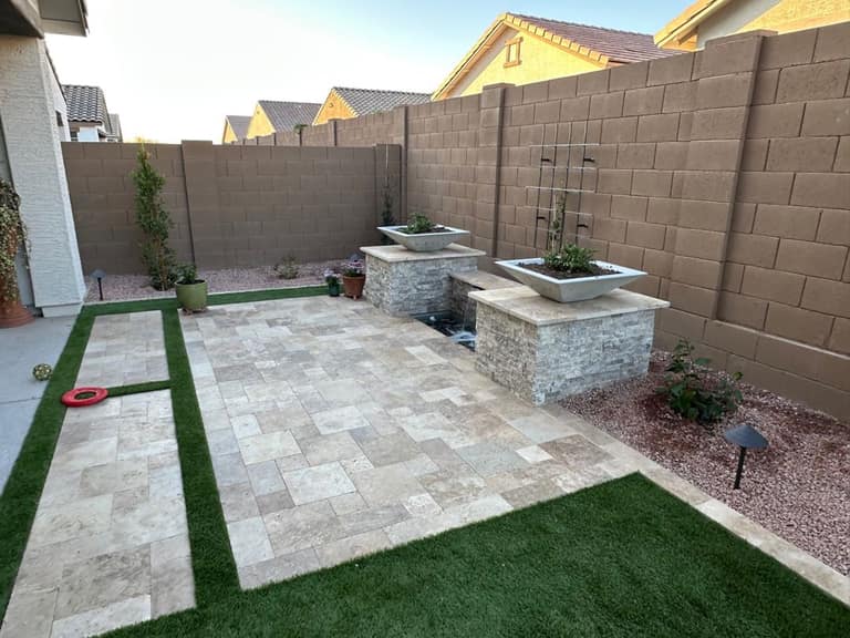 AE outdoor living project in Peoria — Hayes Residence — Peoria Side-Yard Courtyard