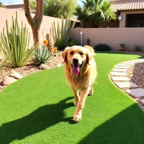 Pet-rated artificial turf designed for Arizona heat and drainage