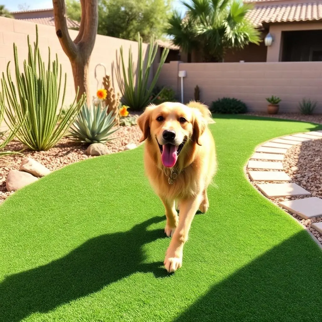 Pet-rated artificial turf designed for Arizona heat and drainage